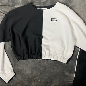 Adidas split colorblock cropped sweatshirt size S